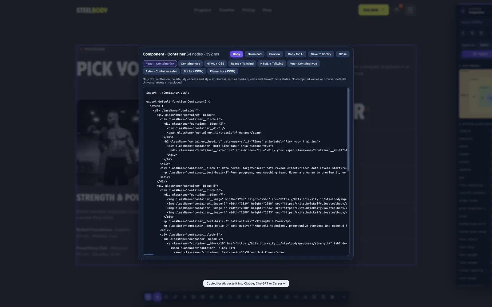 Paste into your AI